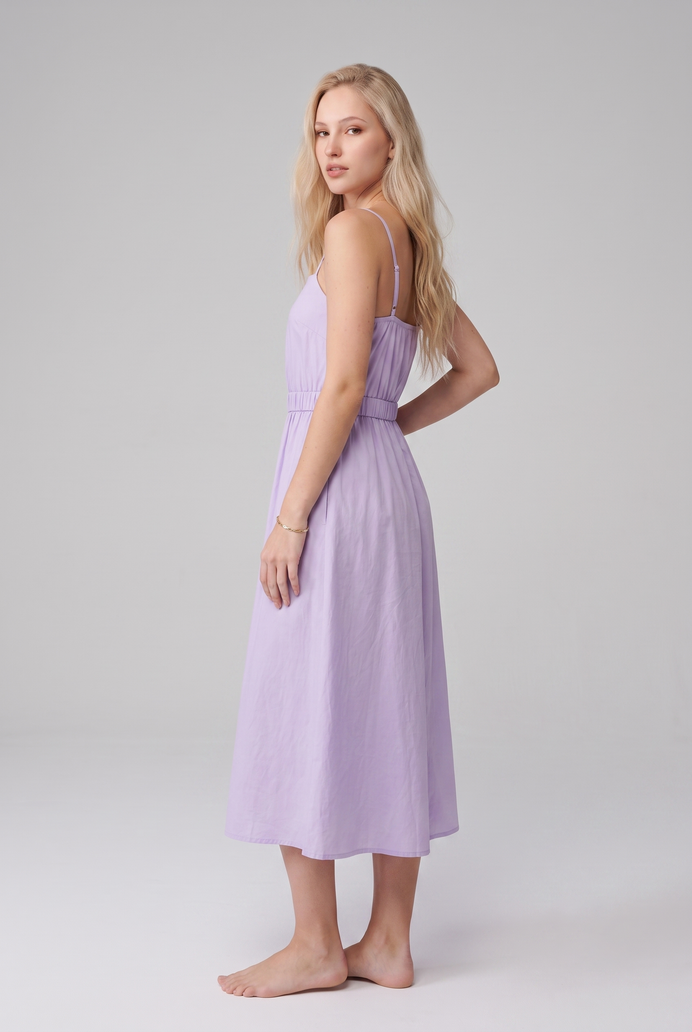 Fit & Flare Cotton Sleeveless Midi Dress
