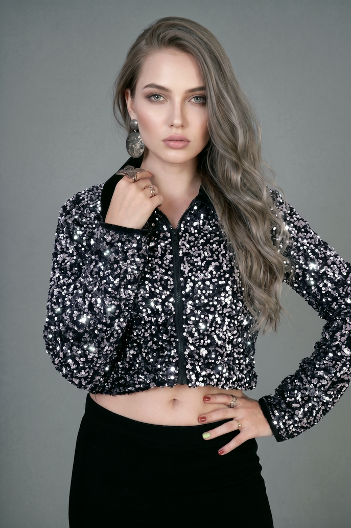 Partywear Velvet Sequins Jacket