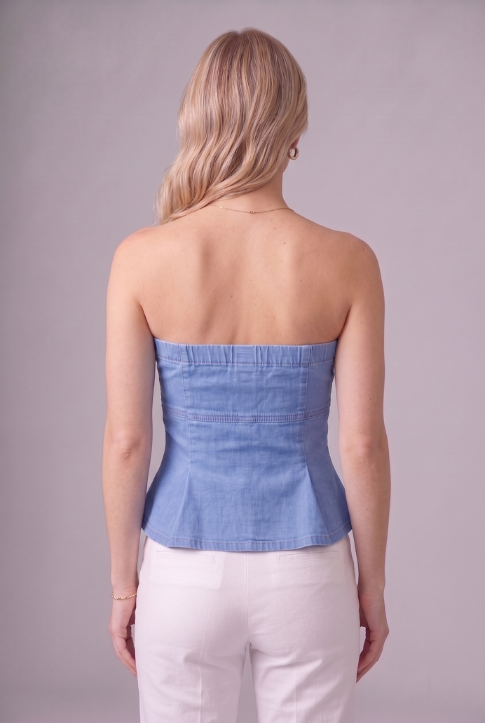 Denim Tube Crop Top