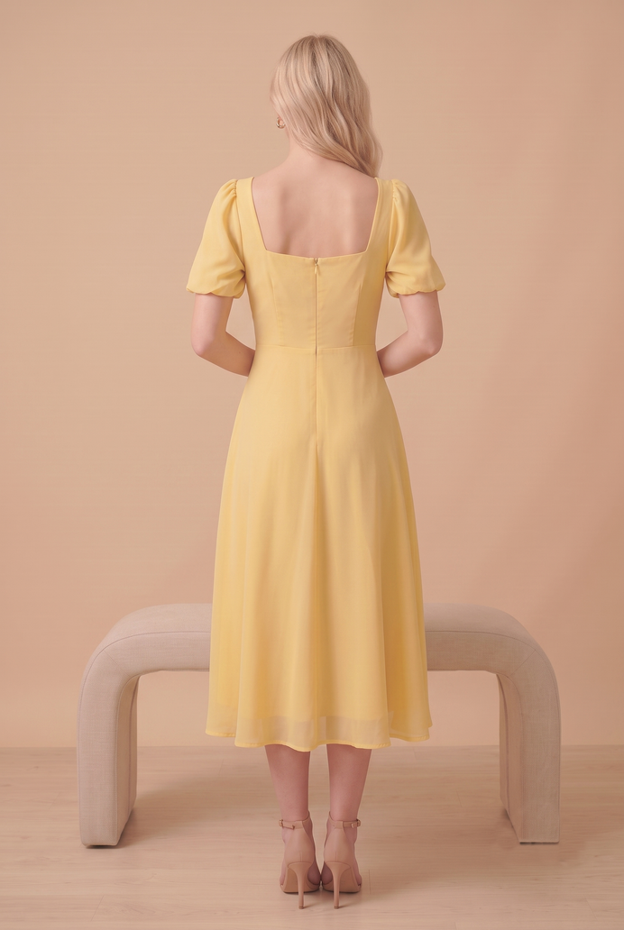 Fit And Flare Georgette Midi Dress