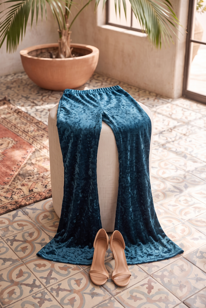 Korean Velvet Bell Bottom Pant