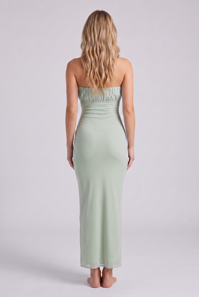 Chiffon Tube Bodycon Long Dress