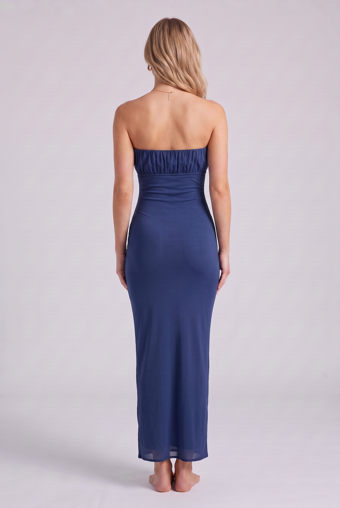 Chiffon Tube Bodycon Long Dress