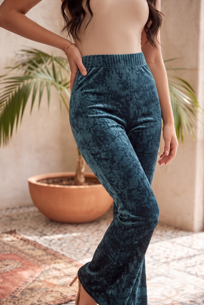 Korean Velvet Bell Bottom Pant