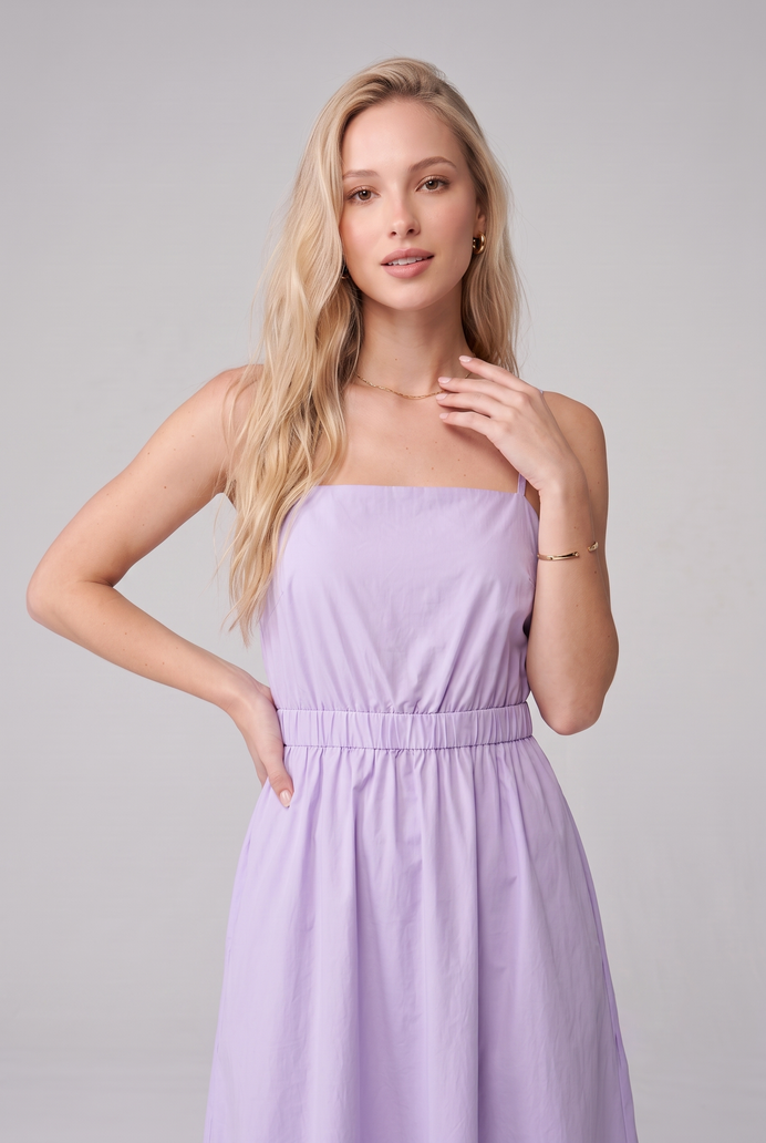 Fit & Flare Cotton Sleeveless Midi Dress
