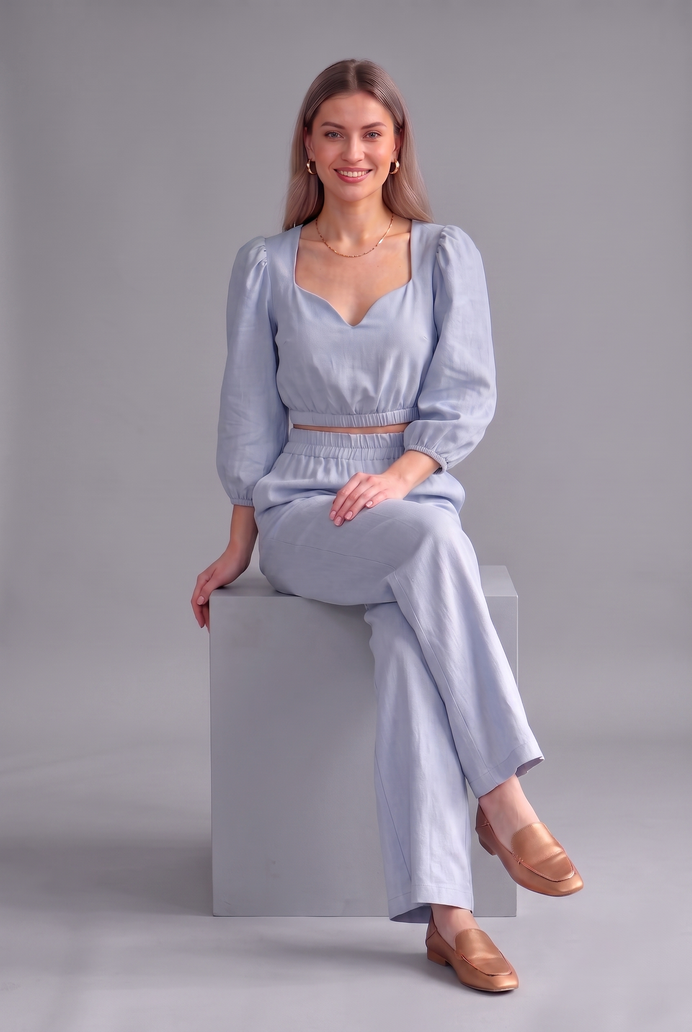 Balloon Sleeve Cotton Co-ord Set