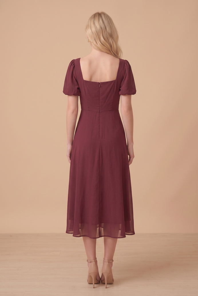Fit And Flare Georgette Midi Dress