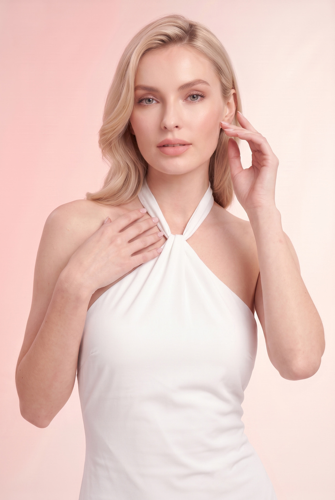 Chiffon Halter Neck Long Dress