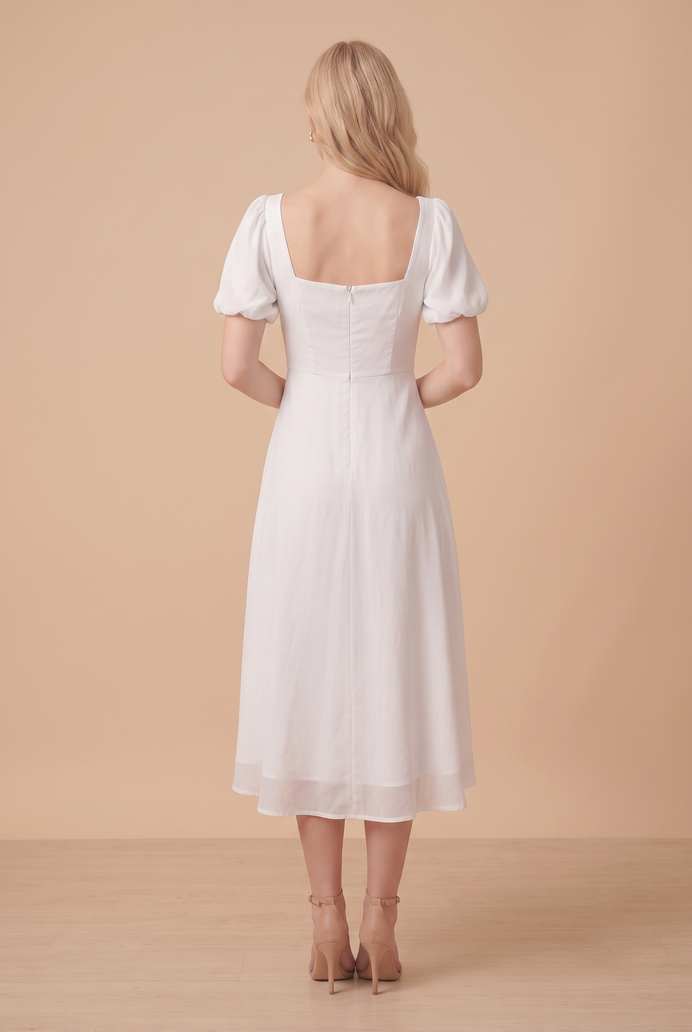 Fit And Flare Georgette Midi Dress