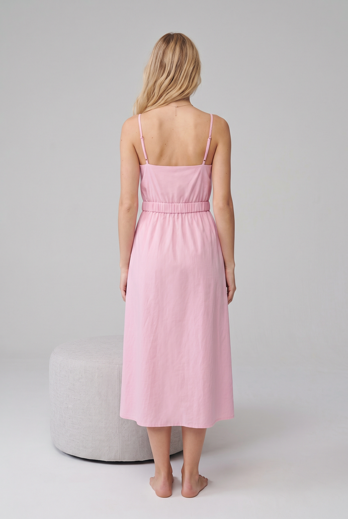Fit & Flare Cotton Sleeveless Midi Dress