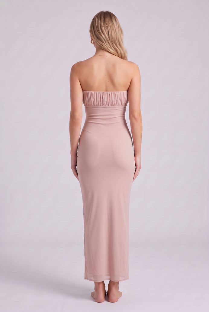 Chiffon Tube Bodycon Long Dress