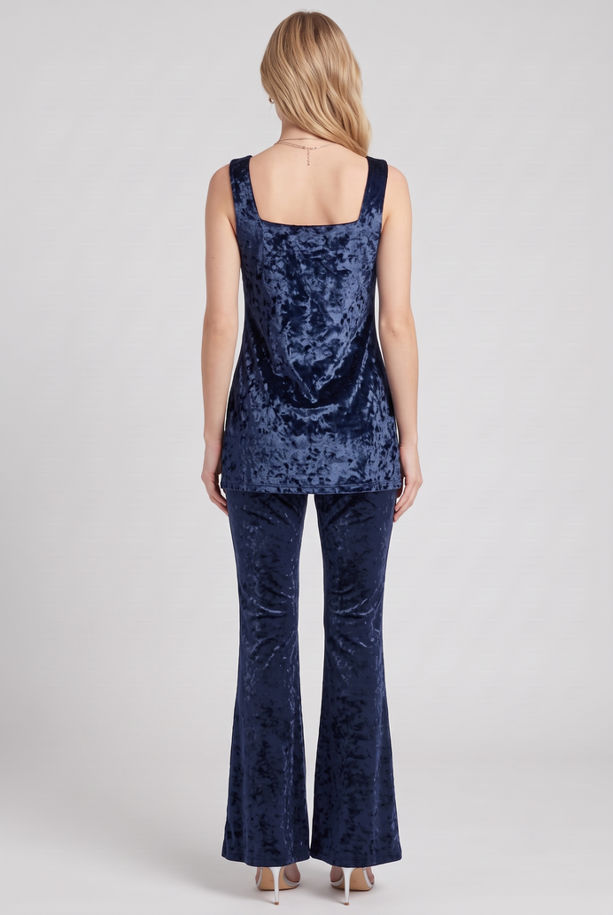 Korean Velvet Sleeveless Co-ord Set