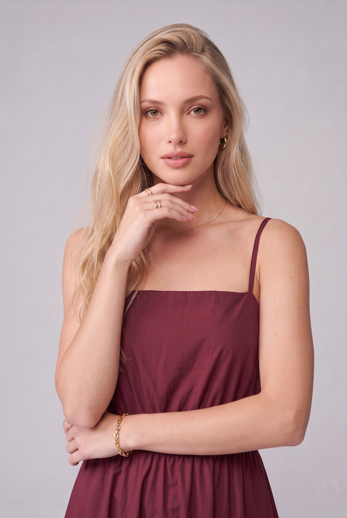 Fit & Flare Cotton Sleeveless Midi Dress