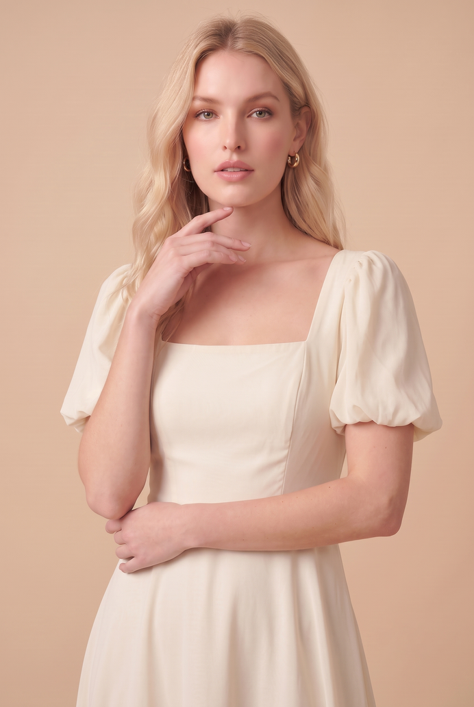 Fit And Flare Georgette Midi Dress