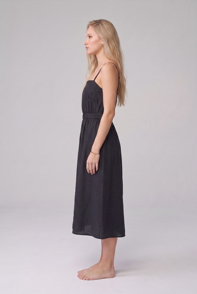 Fit & Flare Cotton Sleeveless Midi Dress