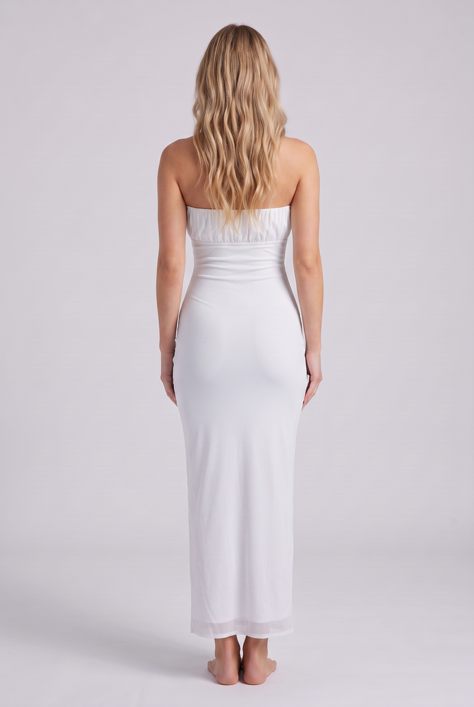 Chiffon Tube Bodycon Long Dress