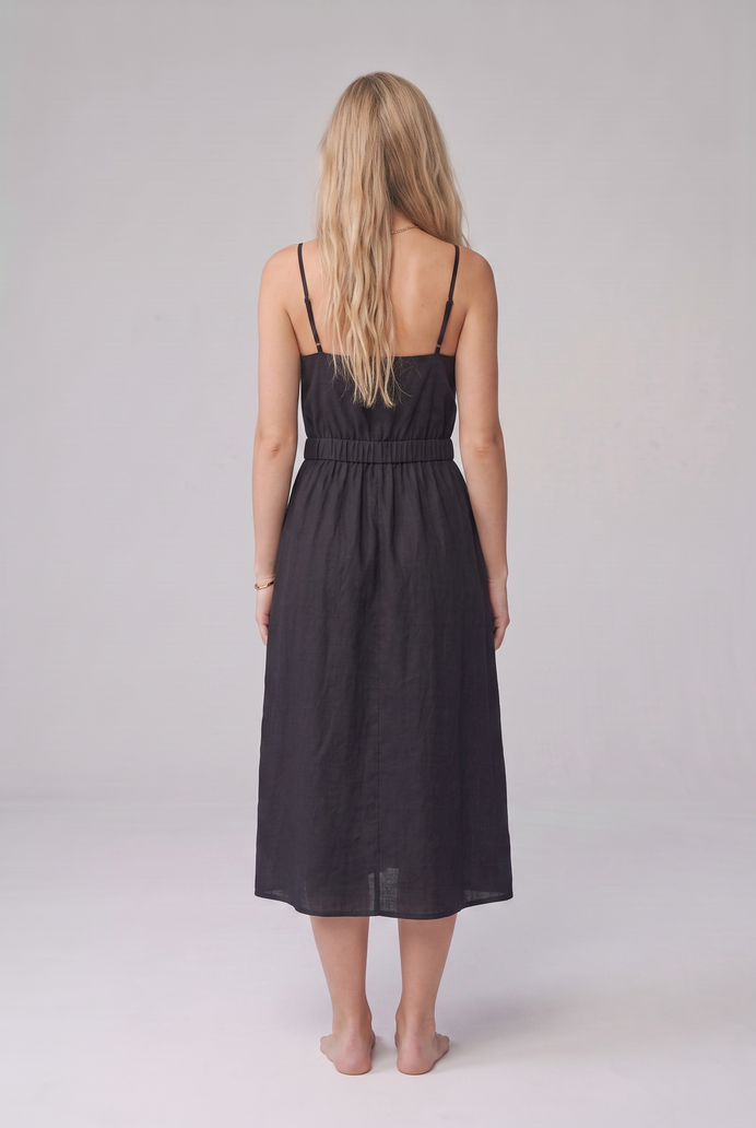 Fit & Flare Cotton Sleeveless Midi Dress