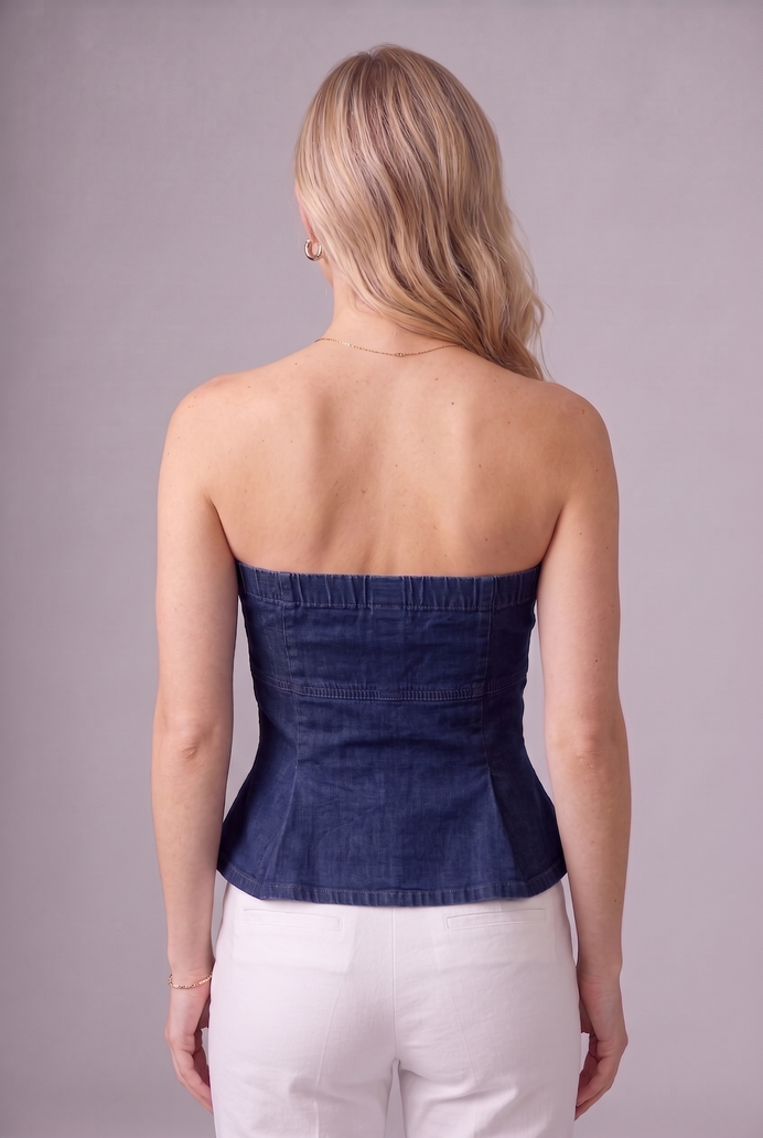 Denim Tube Crop Top