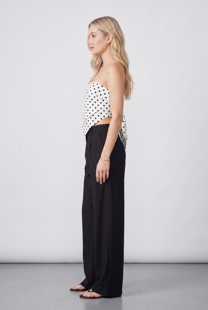 Polka Dot Scarf Tube Crop Top