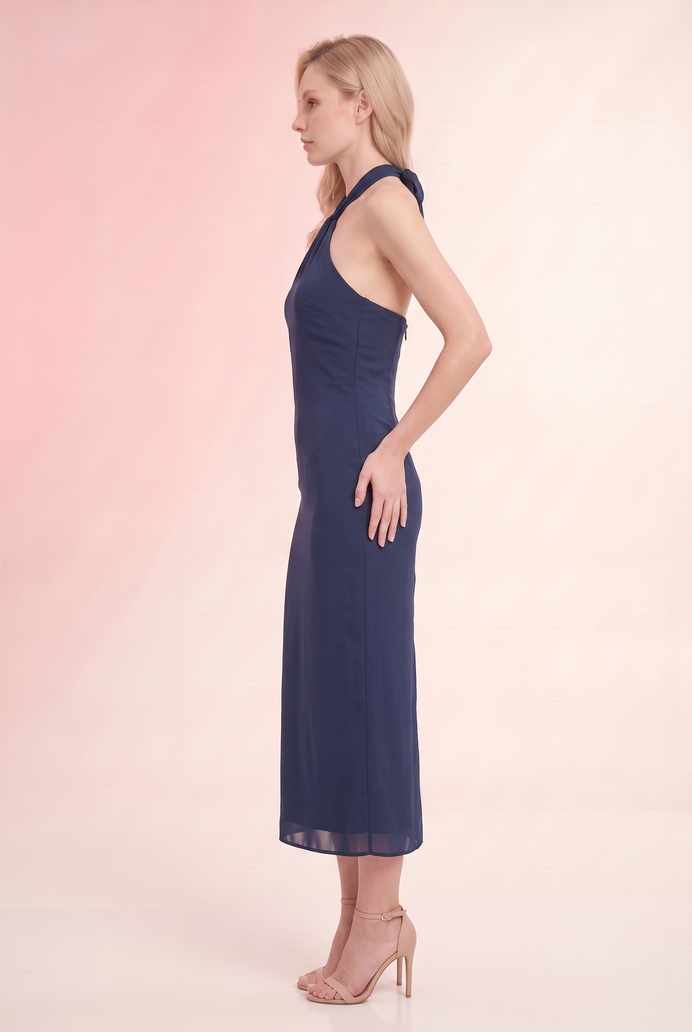 Chiffon Halter Neck Long Dress