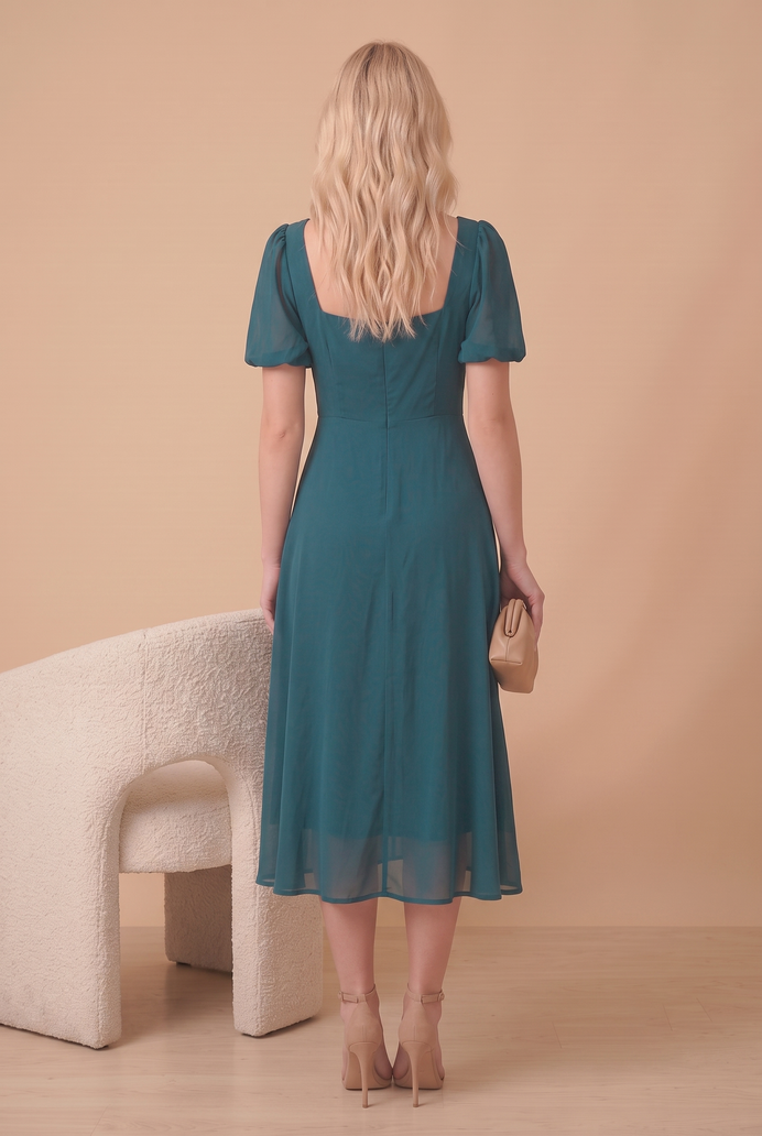 Fit And Flare Georgette Midi Dress