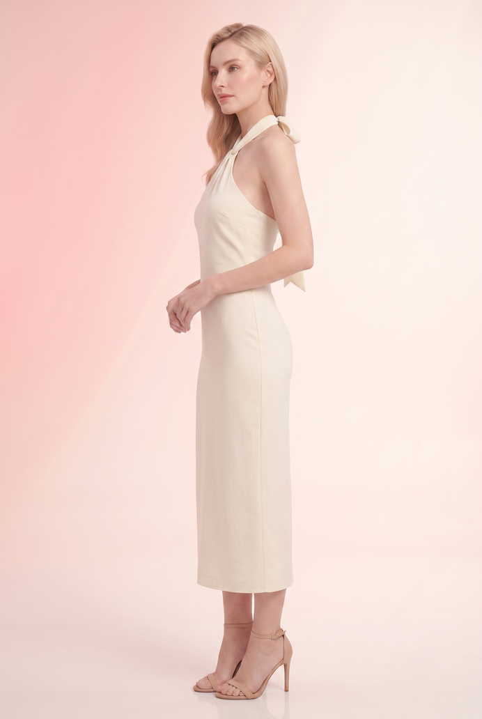 Chiffon Halter Neck Long Dress
