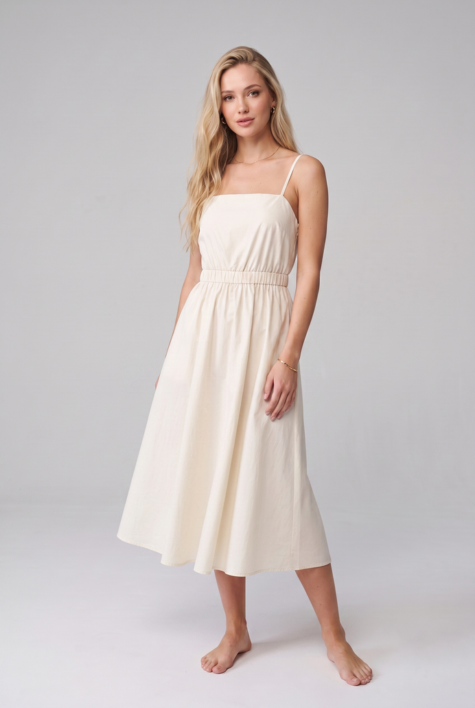 Fit & Flare Cotton Sleeveless Midi Dress