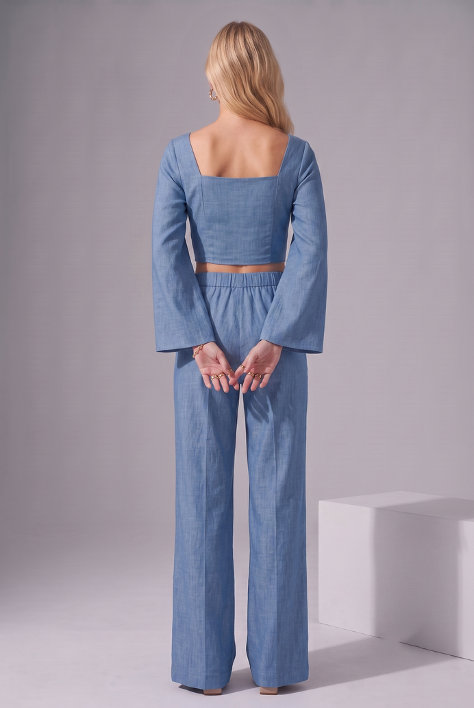 Flared Sleeve Denim Co-ord Set