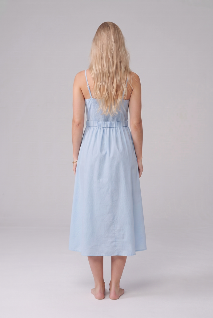 Fit & Flare Cotton Sleeveless Midi Dress