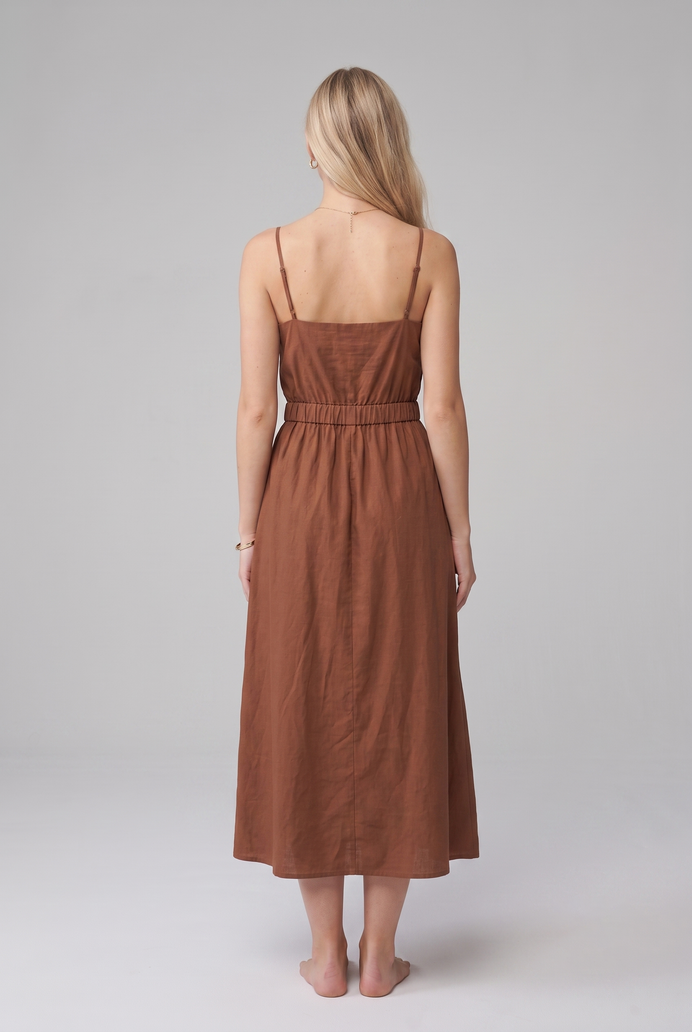 Fit & Flare Cotton Sleeveless Midi Dress