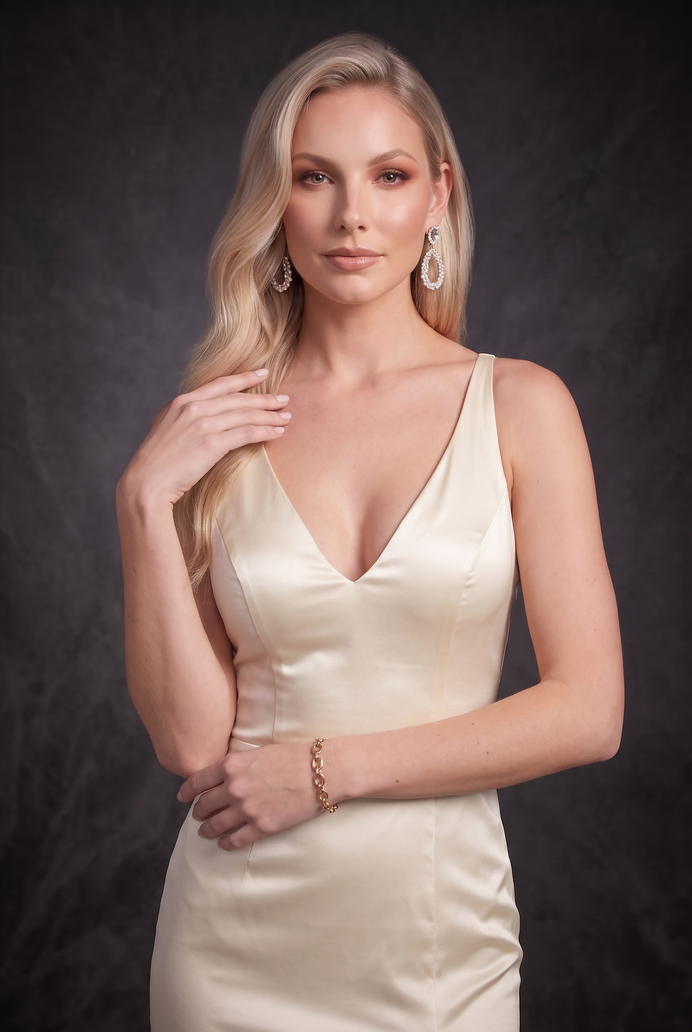 Backless Satin Side Slit Long Dress