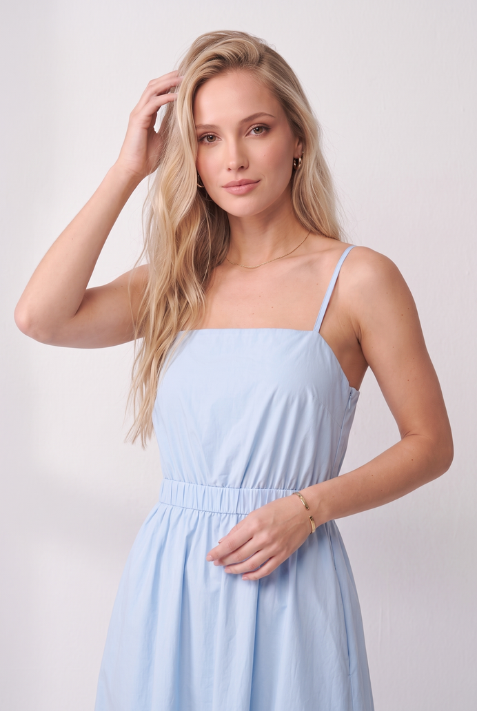 Fit & Flare Cotton Sleeveless Midi Dress