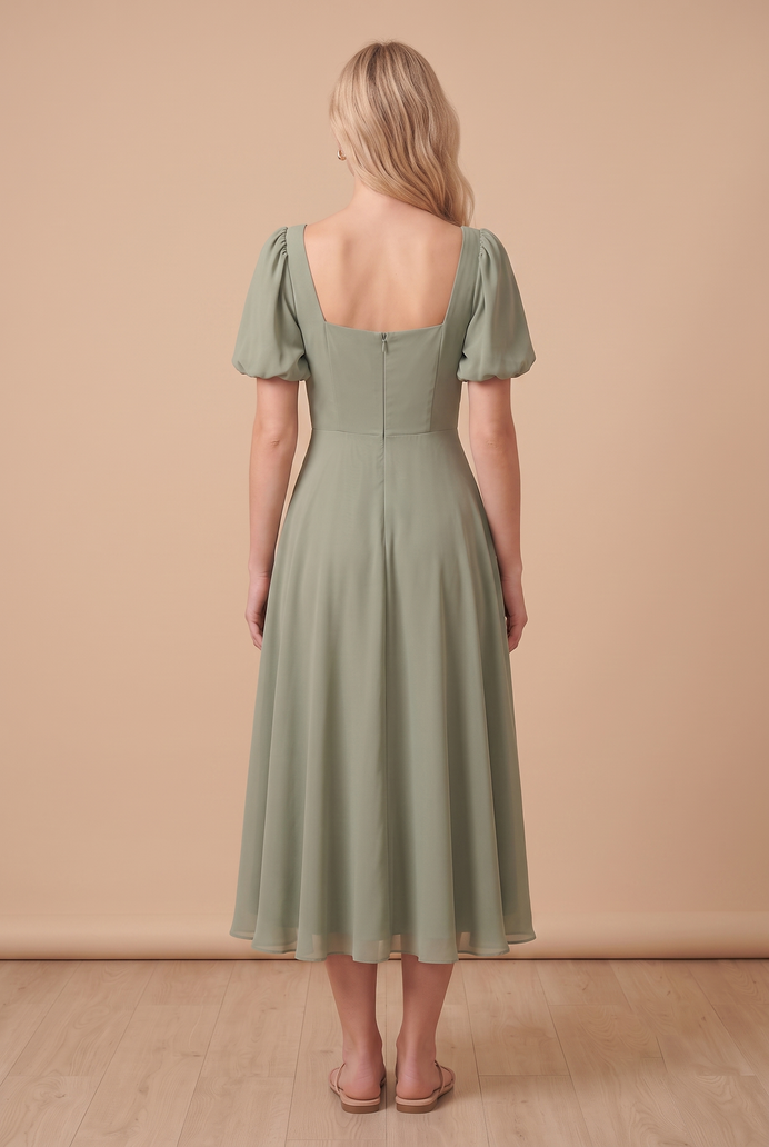Fit And Flare Georgette Midi Dress