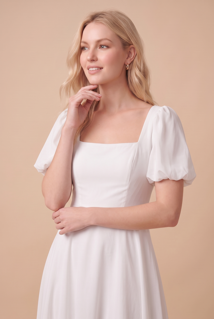 Fit And Flare Georgette Midi Dress