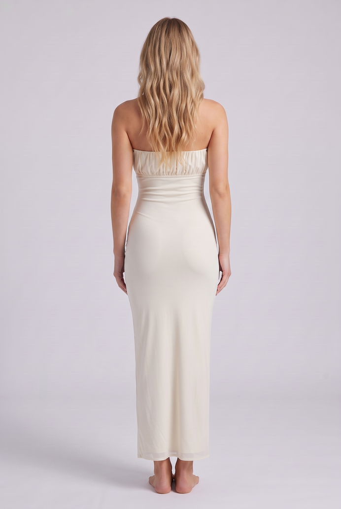 Chiffon Tube Bodycon Long Dress