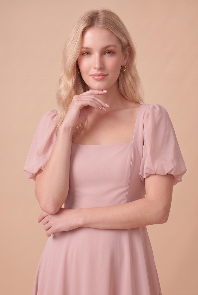 Fit And Flare Georgette Midi Dress
