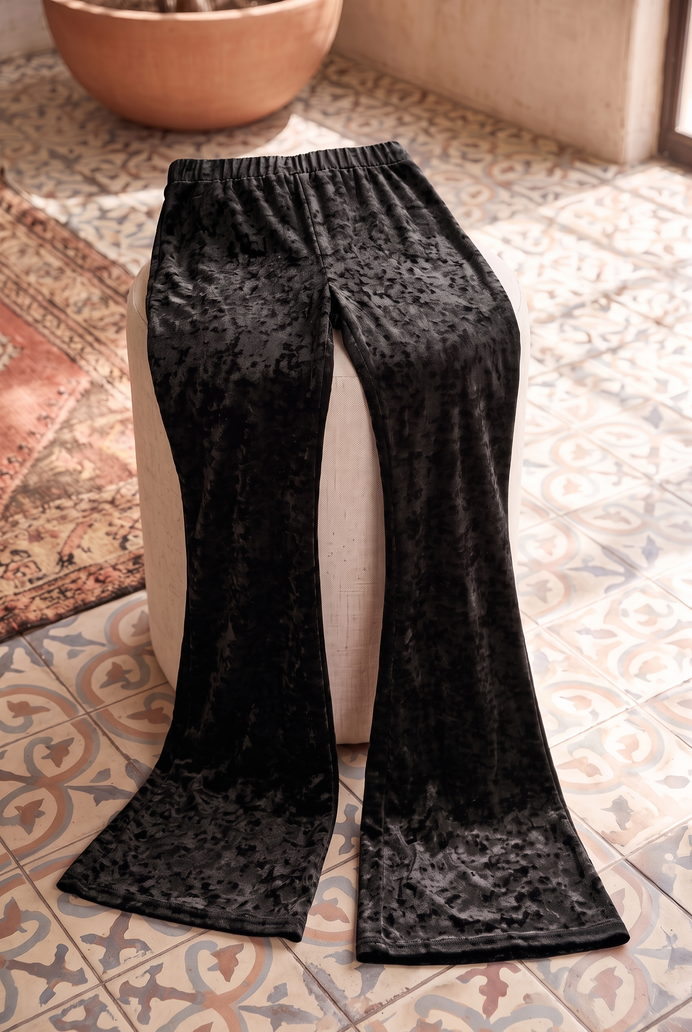 Korean Velvet Bell Bottom Pant
