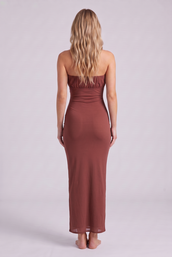 Chiffon Tube Bodycon Long Dress
