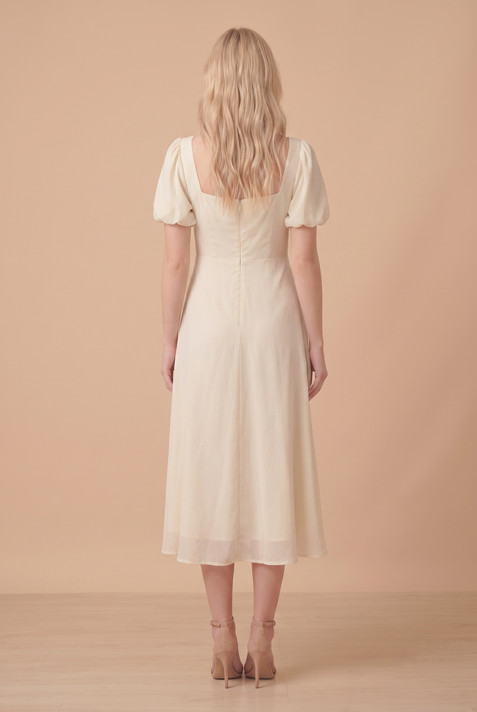 Fit And Flare Georgette Midi Dress
