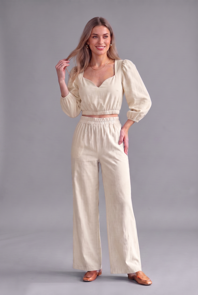 Balloon Sleeve Cotton Co-ord Set