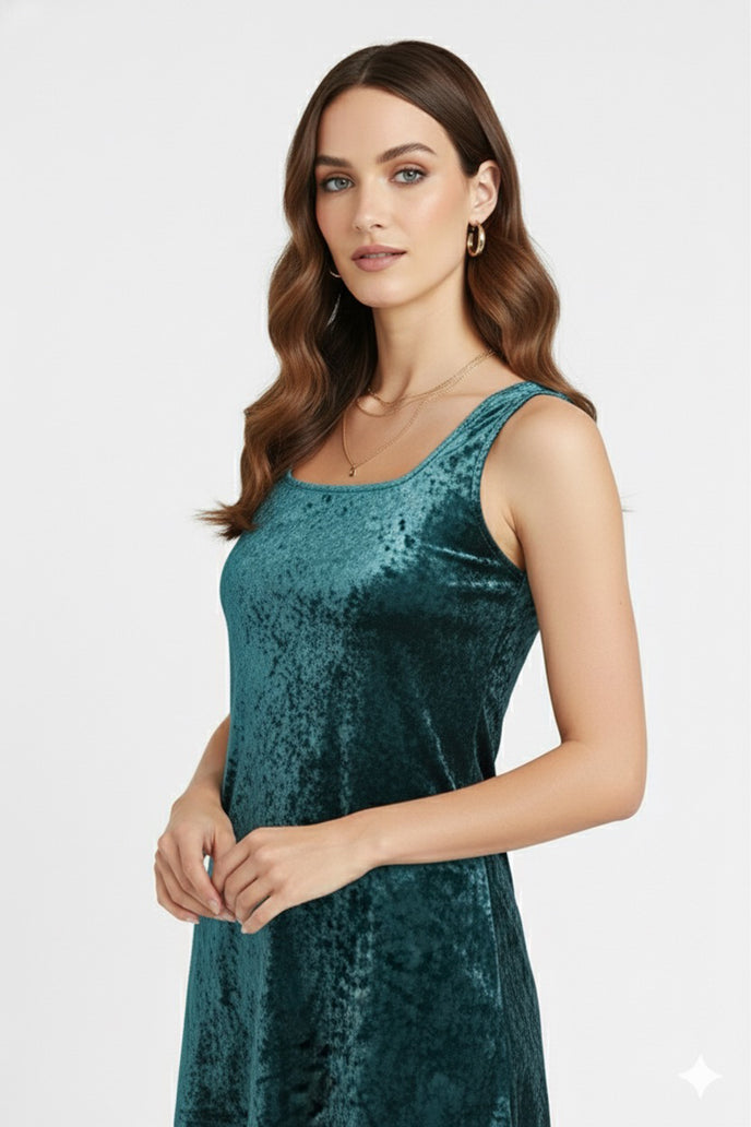 Korean Velvet Sleeveless Co-ord Set