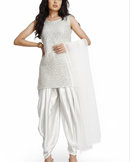 Stylish Sequins Dhoti Suit With Dupatta