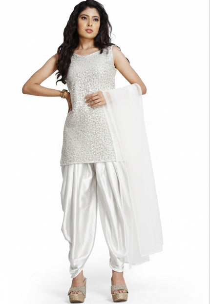Stylish Sequins Dhoti Suit With Dupatta