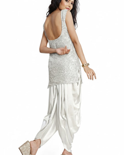 Stylish Sequins Dhoti Suit With Dupatta