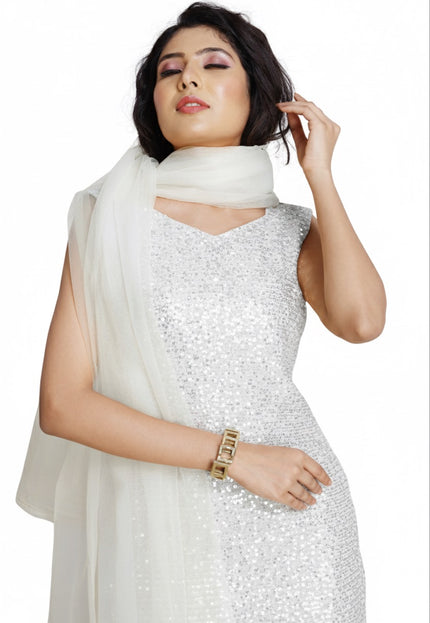 Stylish Sequins Dhoti Suit With Dupatta