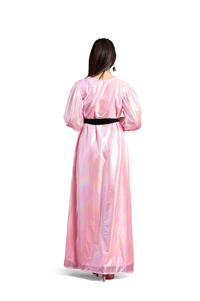 Balloon Sleeve A-line Western Long Dress