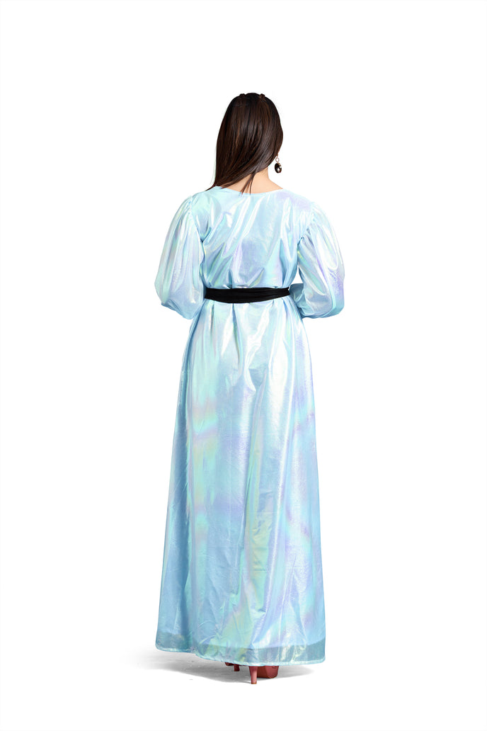 Balloon Sleeve A-line Western Long Dress