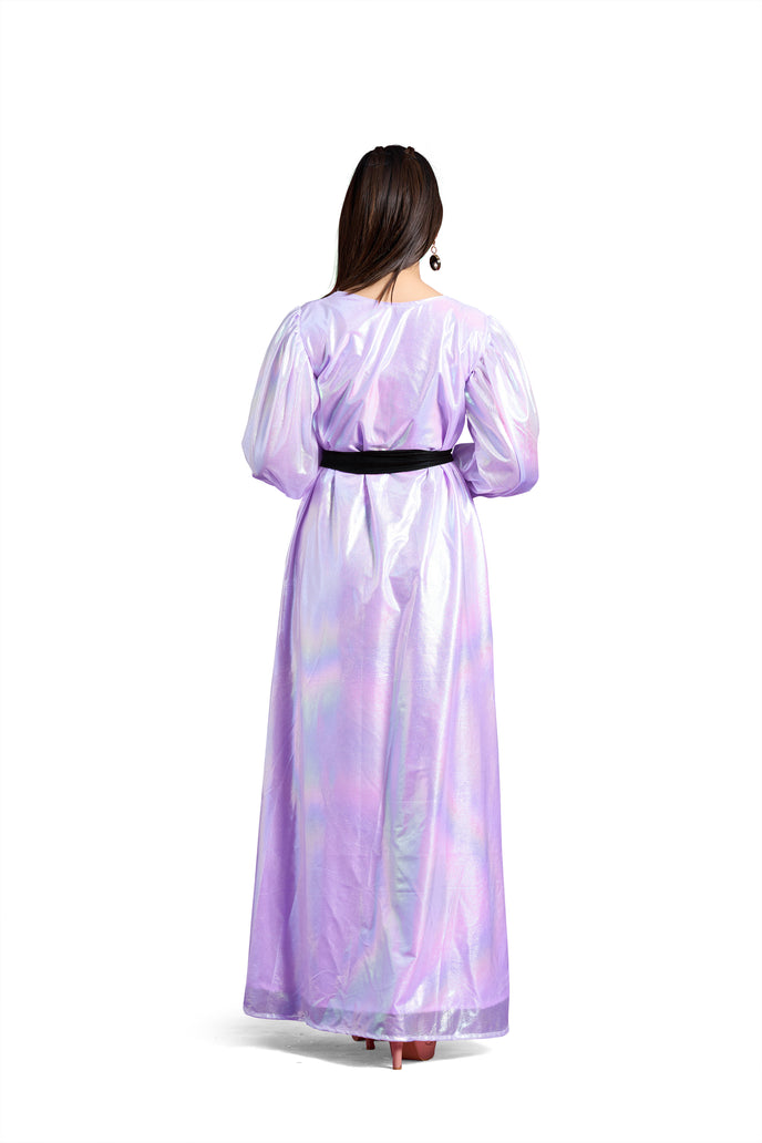 Balloon Sleeve A-line Western Long Dress