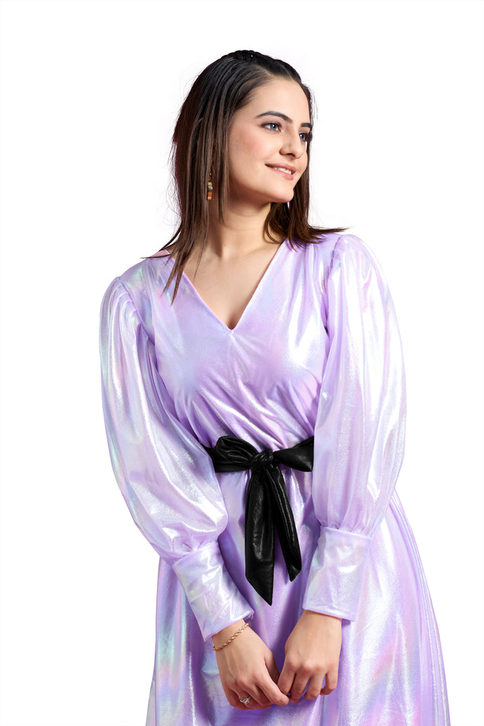 Balloon Sleeve A-line Western Long Dress