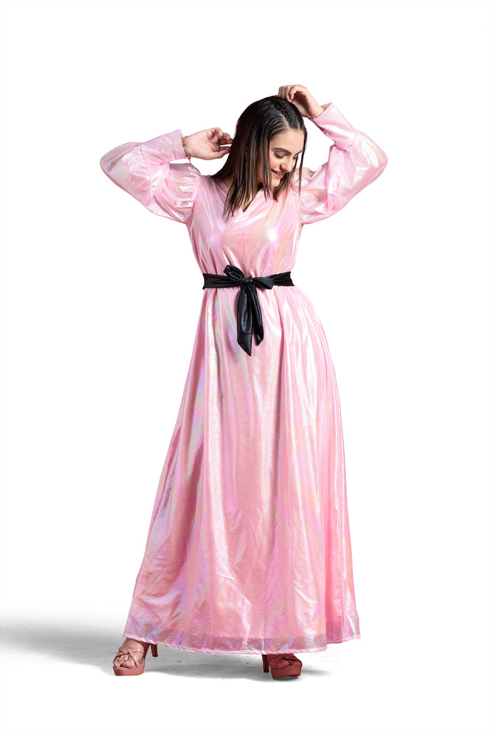Balloon Sleeve A-line Western Long Dress
